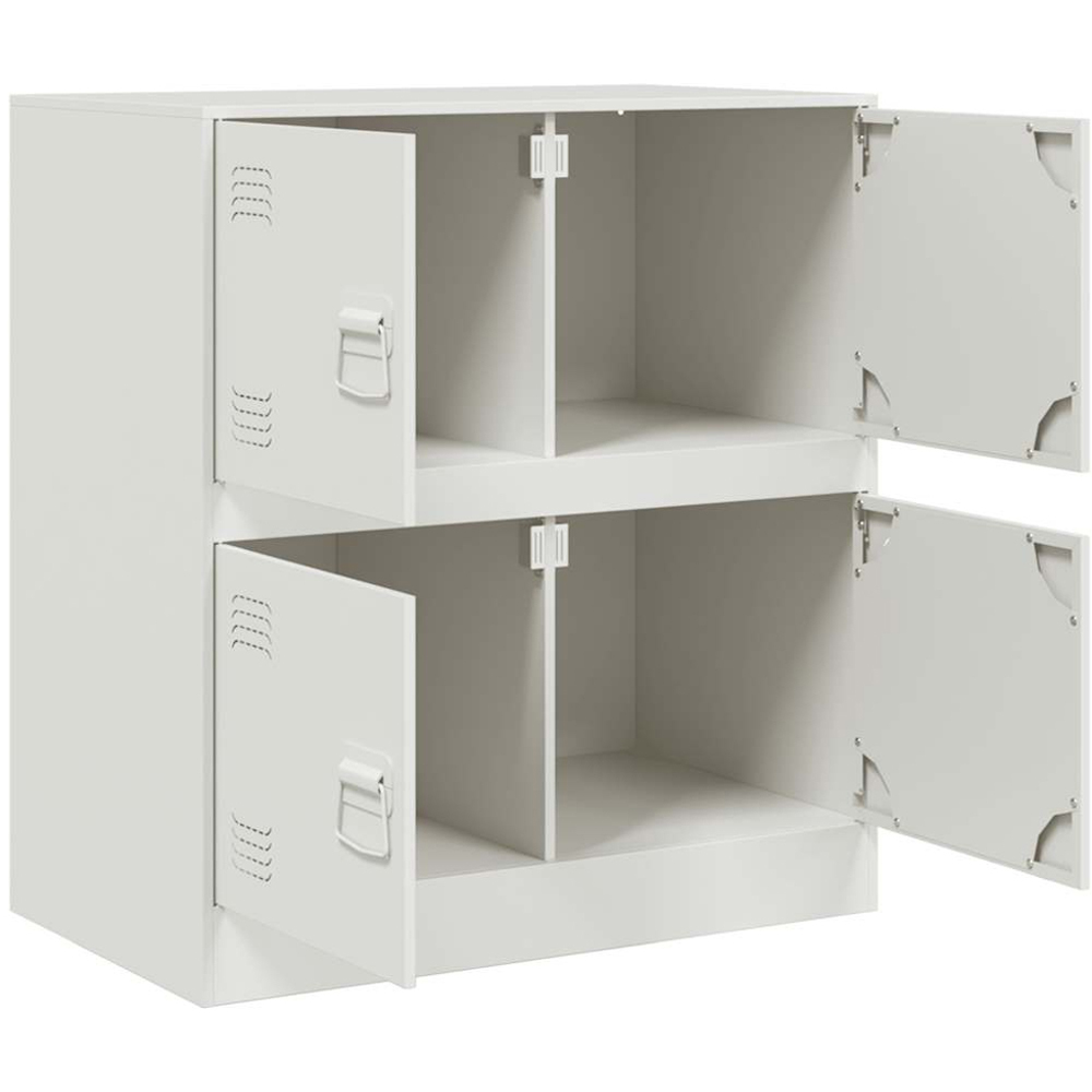 vidaXL 4 Door White Steel Sideboard Image 7