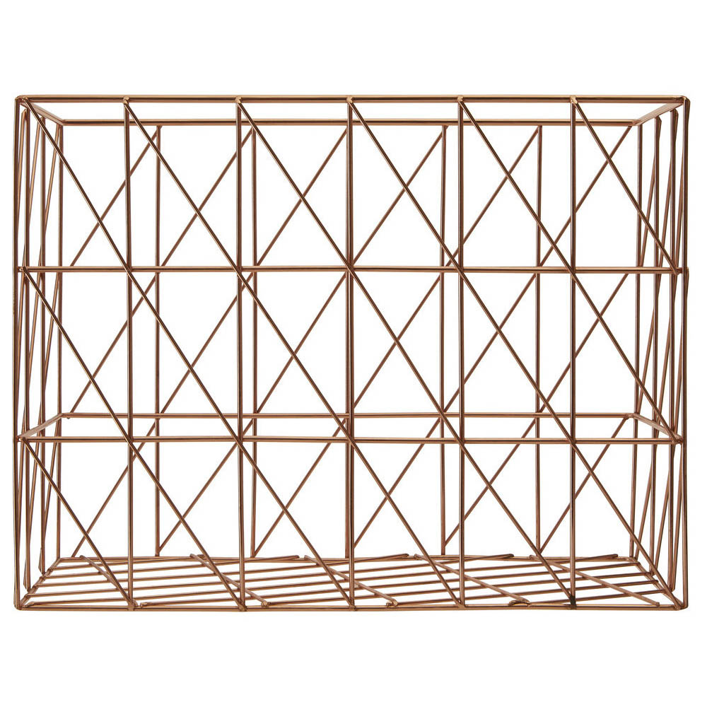 Premier Housewares Vertex Copper Cross Design Wire Basket Image 1
