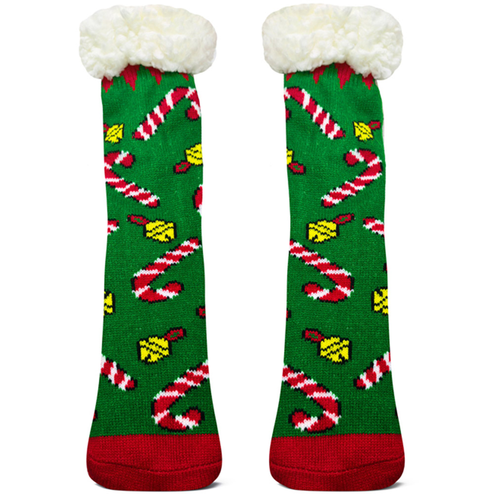 Noel Square Sherpa Fleece Nordic and Penguins Xmas Socks 3 Pack Image 3