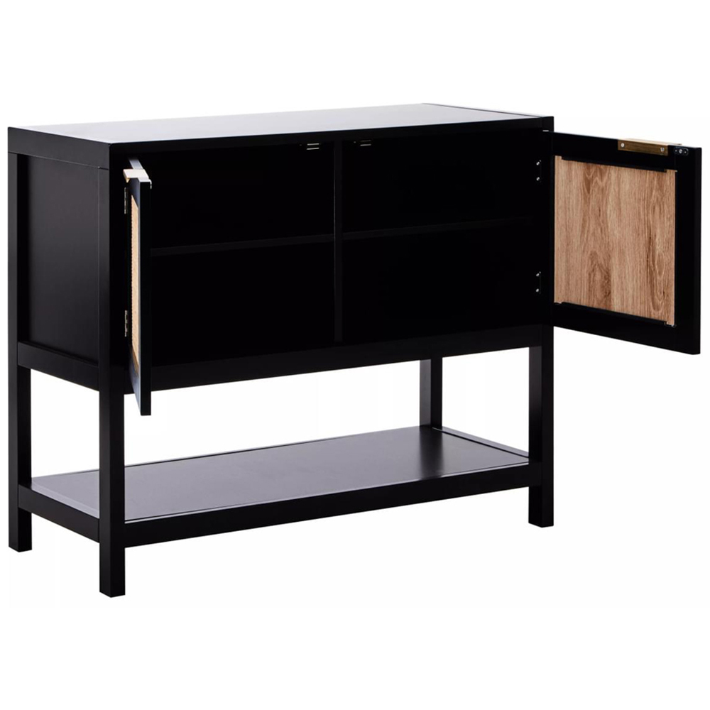 Interiors by Premier Sherman 2 Door Single Shelf Black Side Table Image 4