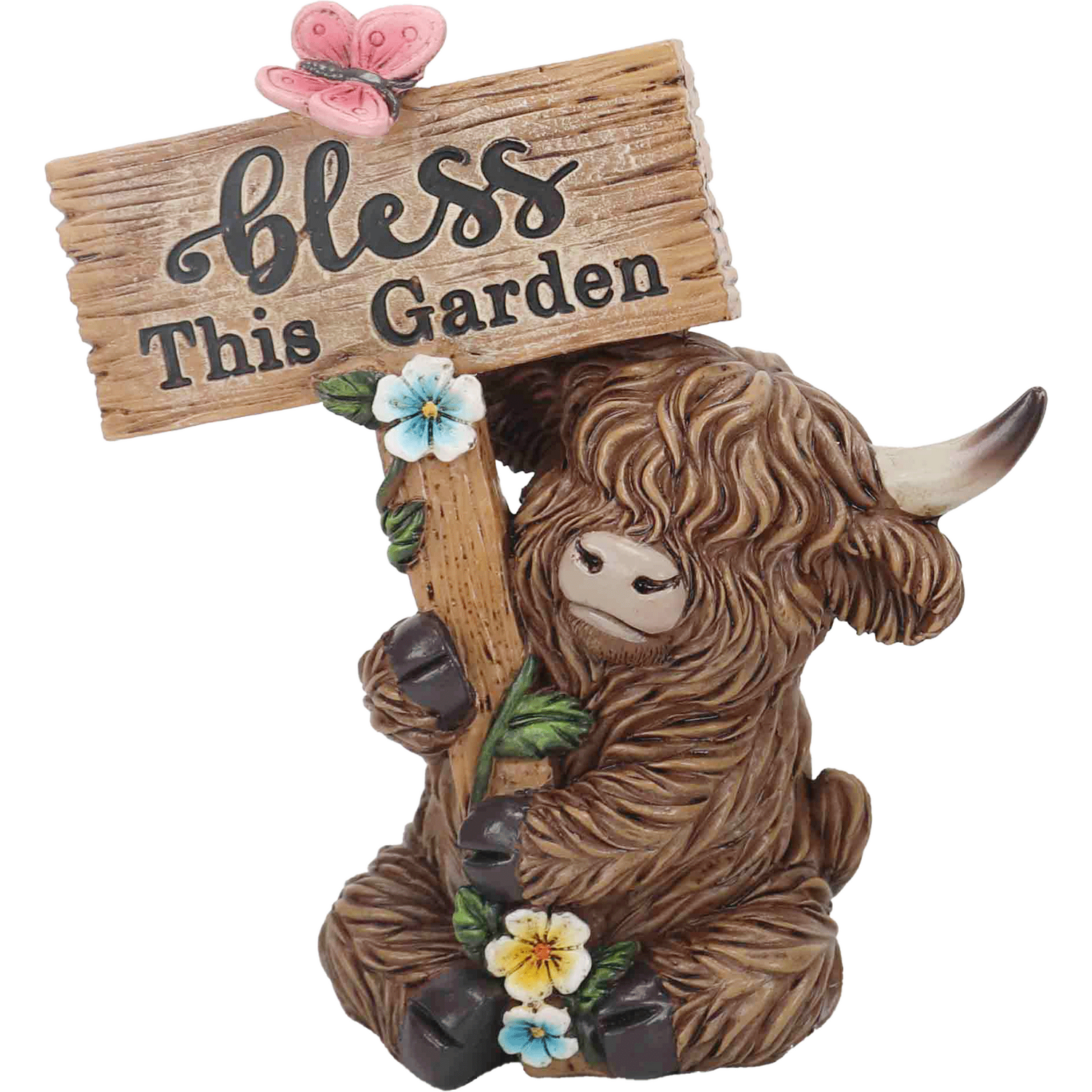 Small Highland Cow with Sign Decoration Image 5
