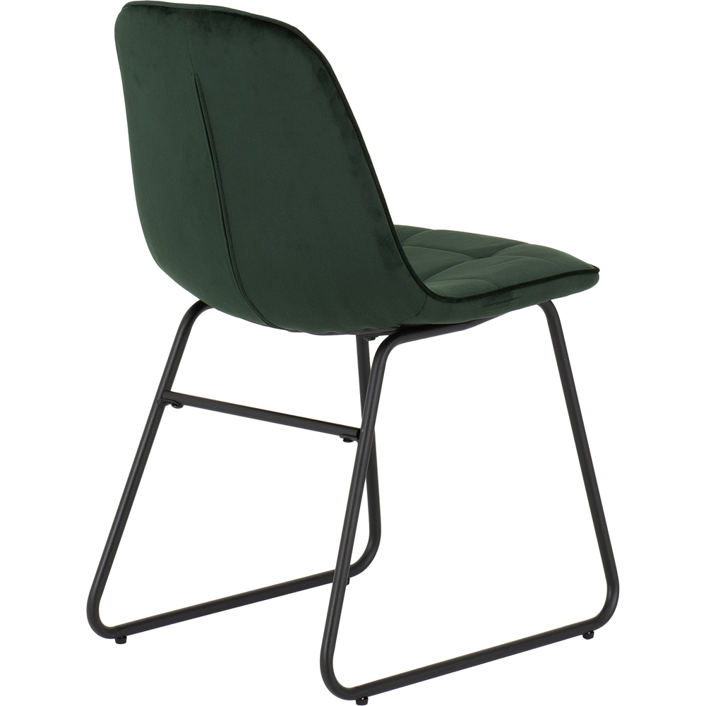 Seconique Lukas Set of 2 Emerald Green Velvet Dining Chair Image 6
