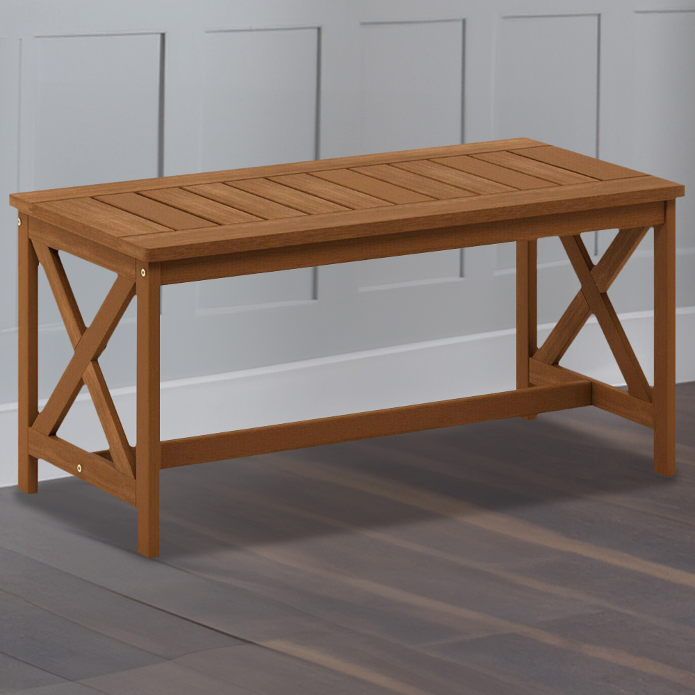 Walplus Tioman Natural X Leg Hardwood Coffee Table Image 1