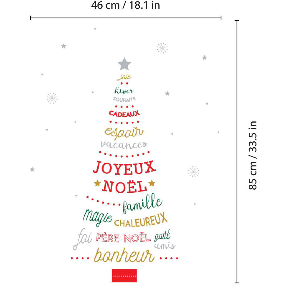 Walplus French Quotes Christmas Tree Self Adhesive Wall Stickers 22 Piece Image 6