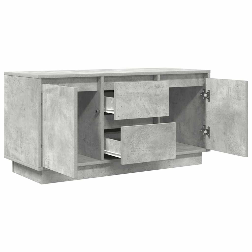 vidaXL 2 Door 2 Drawer Concrete Grey TV Cabinet with LED Lights Image 6