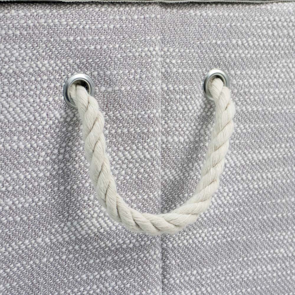 JVL Serena Light Grey Foldable Laundry Hamper with Lid Image 4