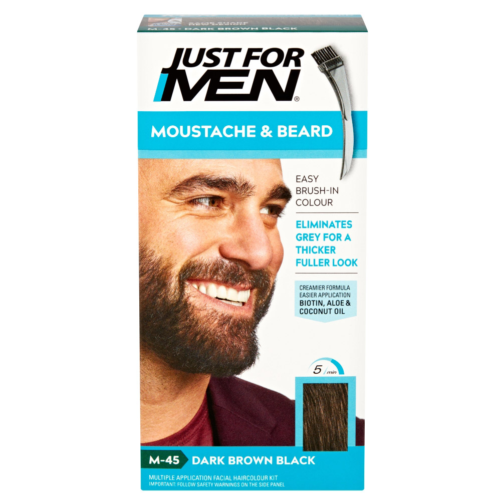 Just For Men Dark Brown/Black Moustache and Beard Brush-In Colour Gel Image 5