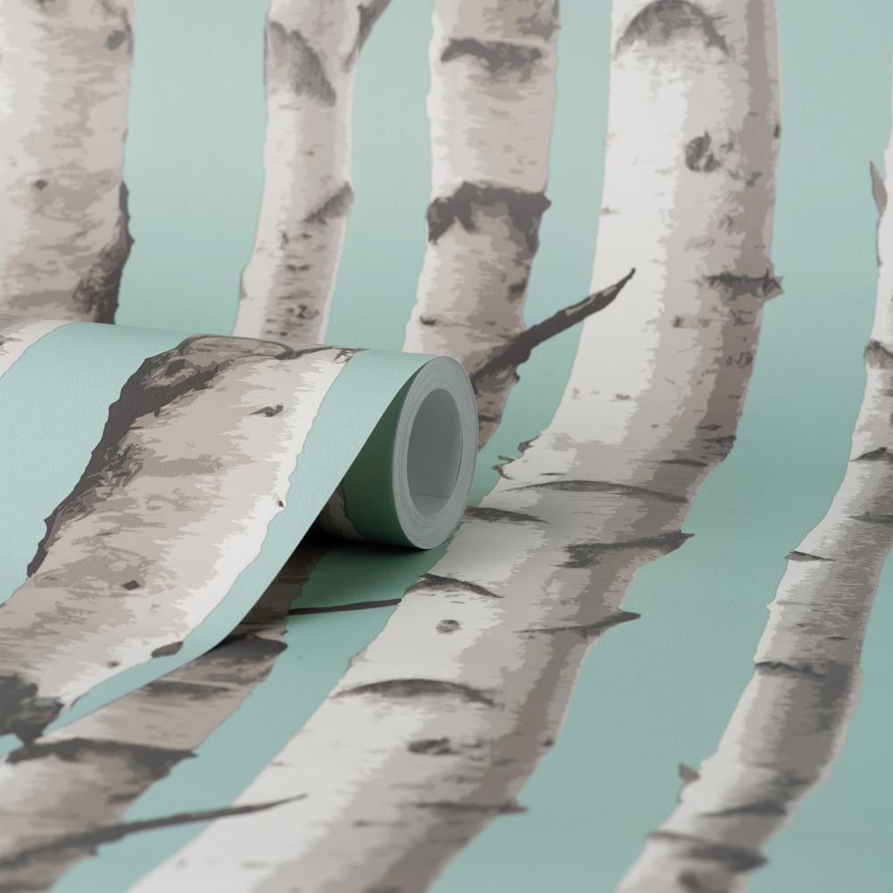 Fine Decor Birch Trees Blue Wallpaper Image 2