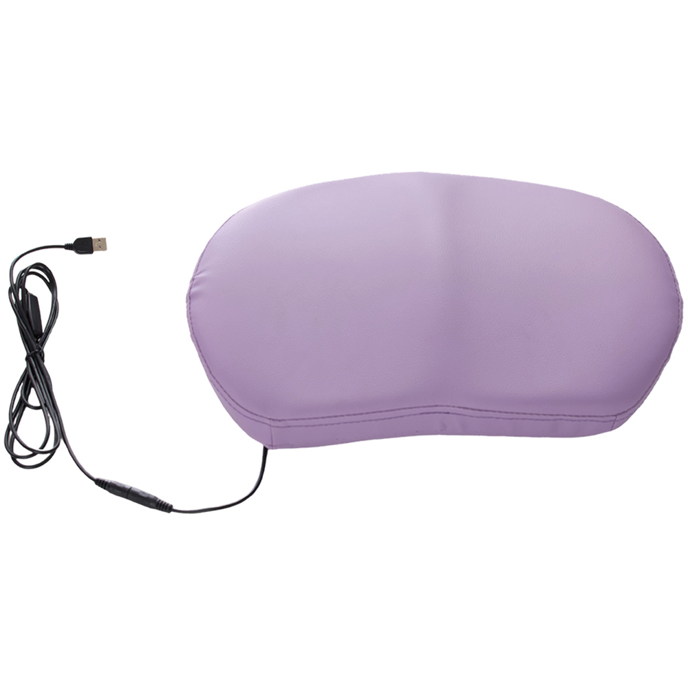 Living and Home White and Purple Cat Ear Design Gaming Chair with Massage Lumbar Pillow Image 8
