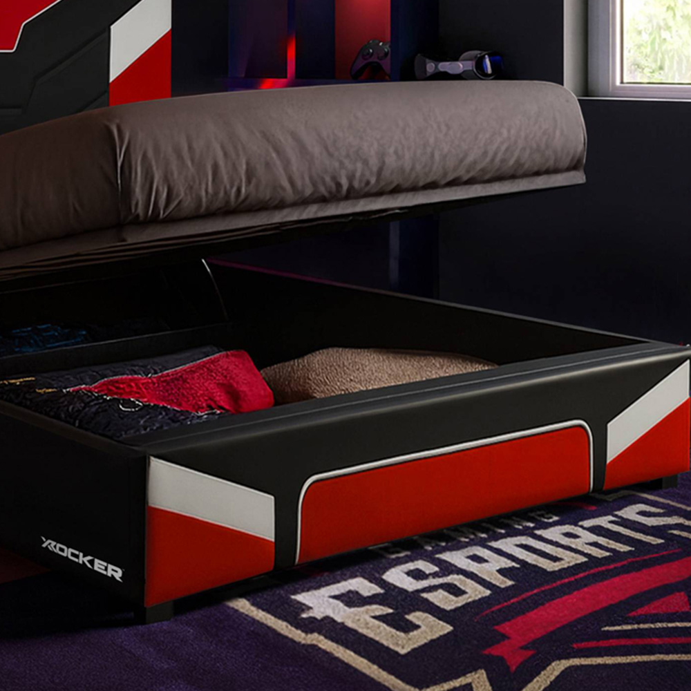 X Rocker Cerberus MKII Double Carbon Red Ottoman Gaming Bed Image 2