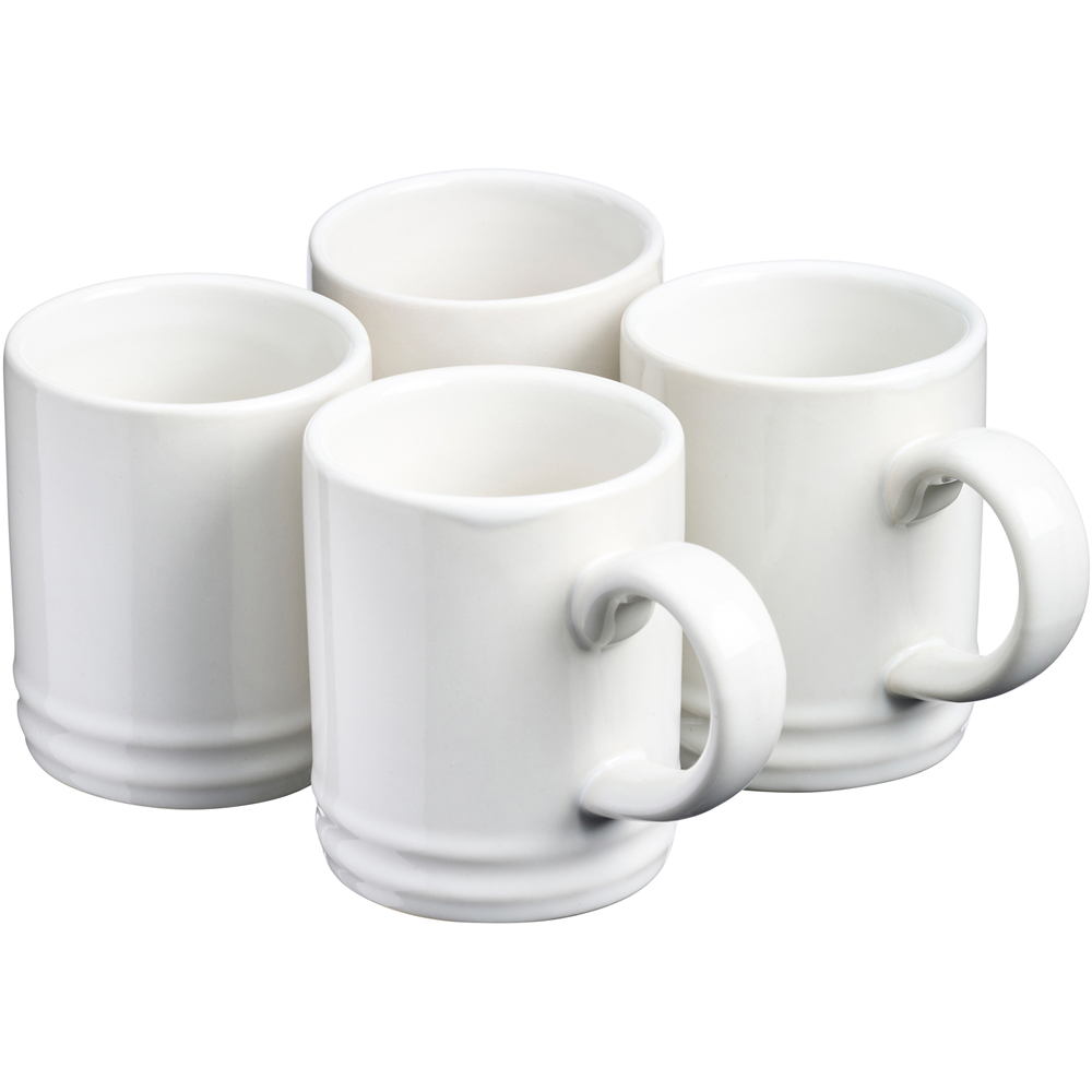 Cooks Professional White Espresso Stoneware Cups 4 Pack Image 1