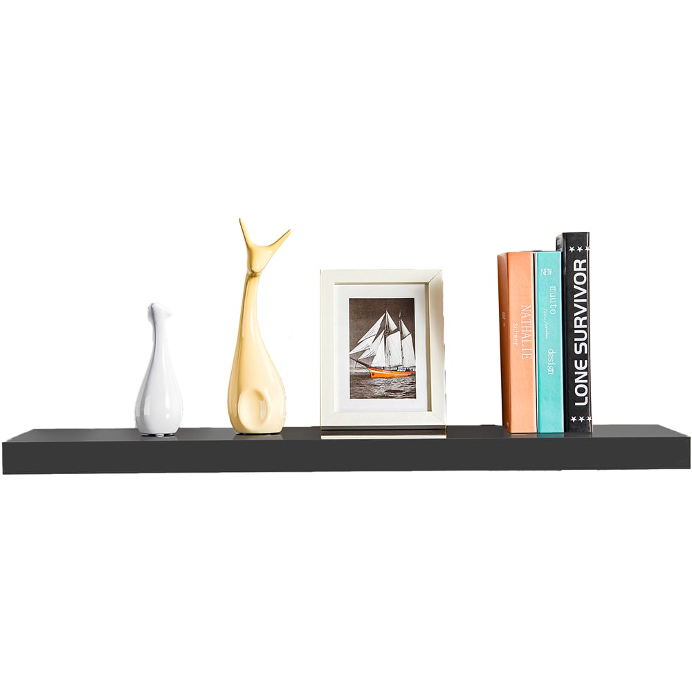Innoteck 60cm High Gloss Grey Floating Shelf Image 2
