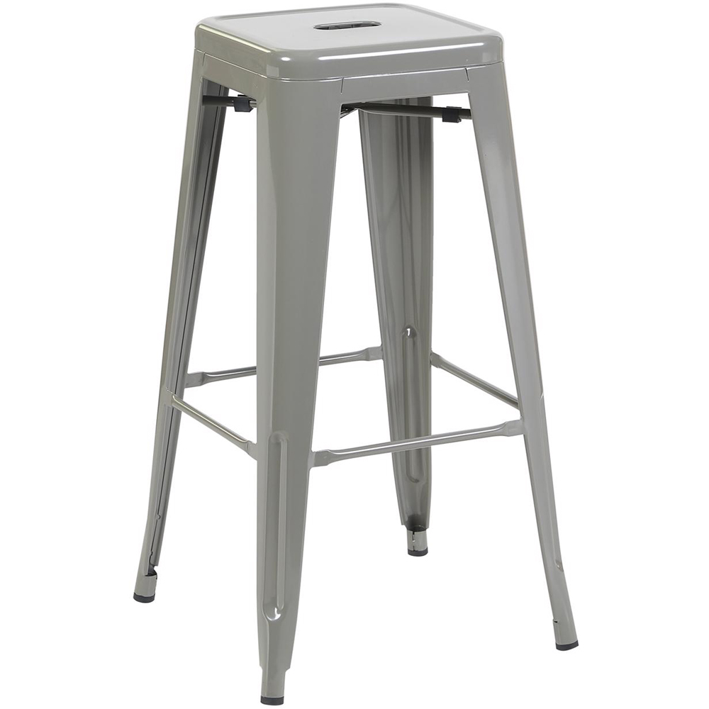 FWStyle Silver Gloss Metal Bar Stool 4 Pack Image 2