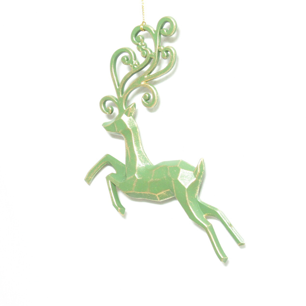 Brushed Gold Reindeer Hanging Decoration Image 6