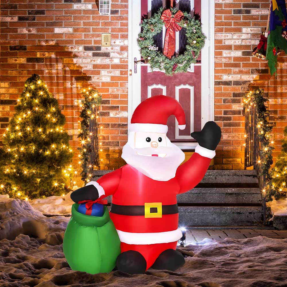 Everglow LED Inflatable Christmas Santa Claus with Gifts Decoration 3.9ft Image 7