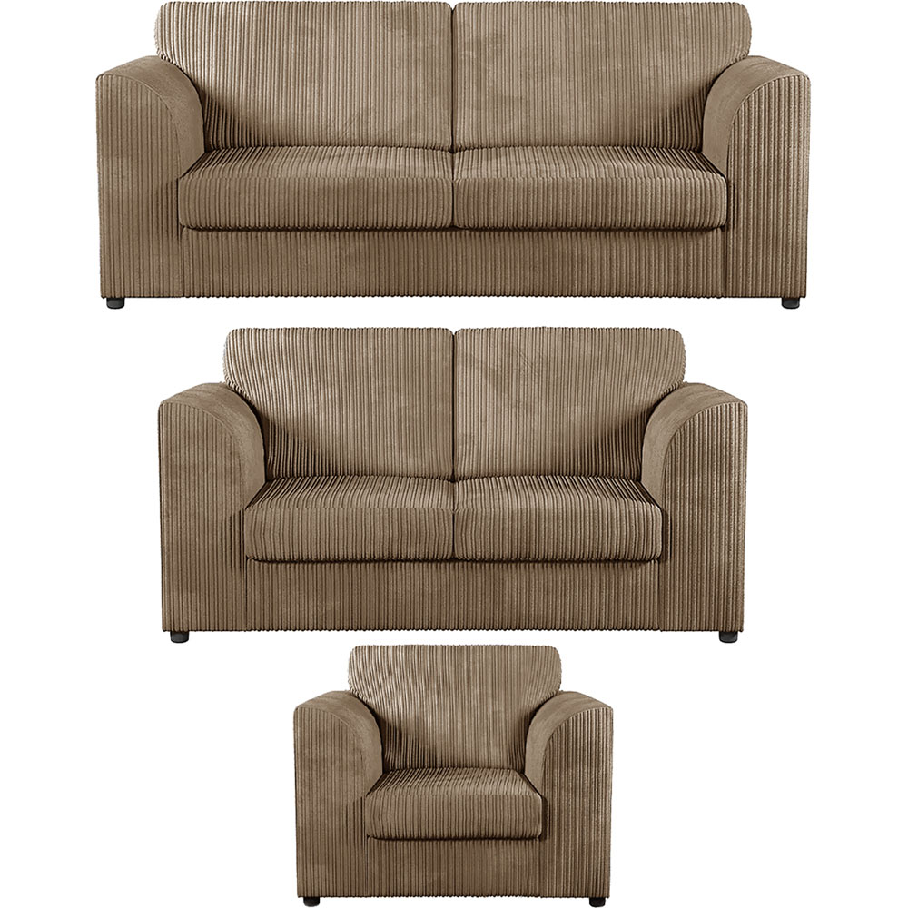 Luxor 6 Seater Coffee Jumbo Cord Full Back Sofa Suite Image 2