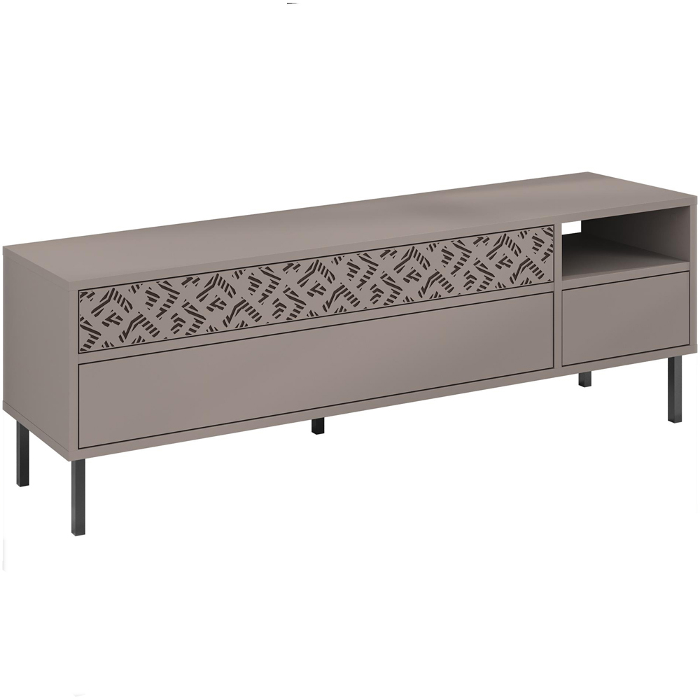 Decortie Heaton 3 Drawer Single Shelf Light Mocha TV Stand Image 2