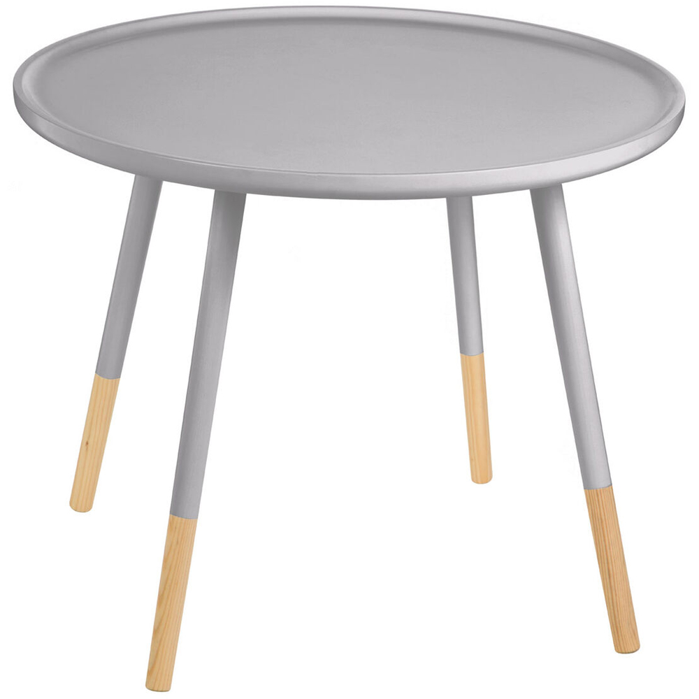 Premier Housewares Grey Wooden Round Side Table Image 2