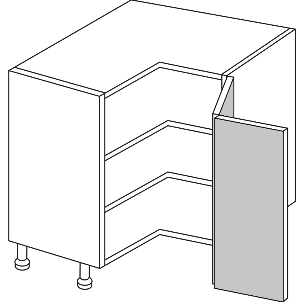 wilko Woodgrain Effect Shaker Indigo L Corner Base 930 x 930mm Image 1
