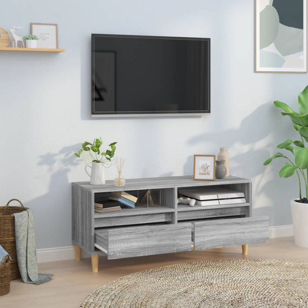 vidaXL 2 Drawer 2 Shelf Grey Sonoma TV Cabinet Image 3