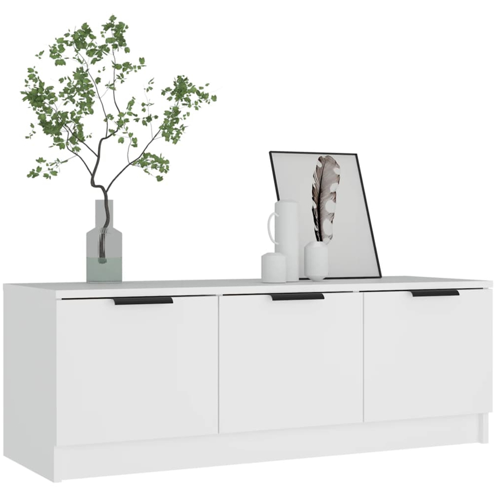 vidaXL 3 Door White TV Cabinet Image 3