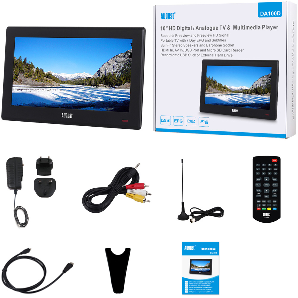 August DA100D Portable Freeview HD TV 10 inch Image 5