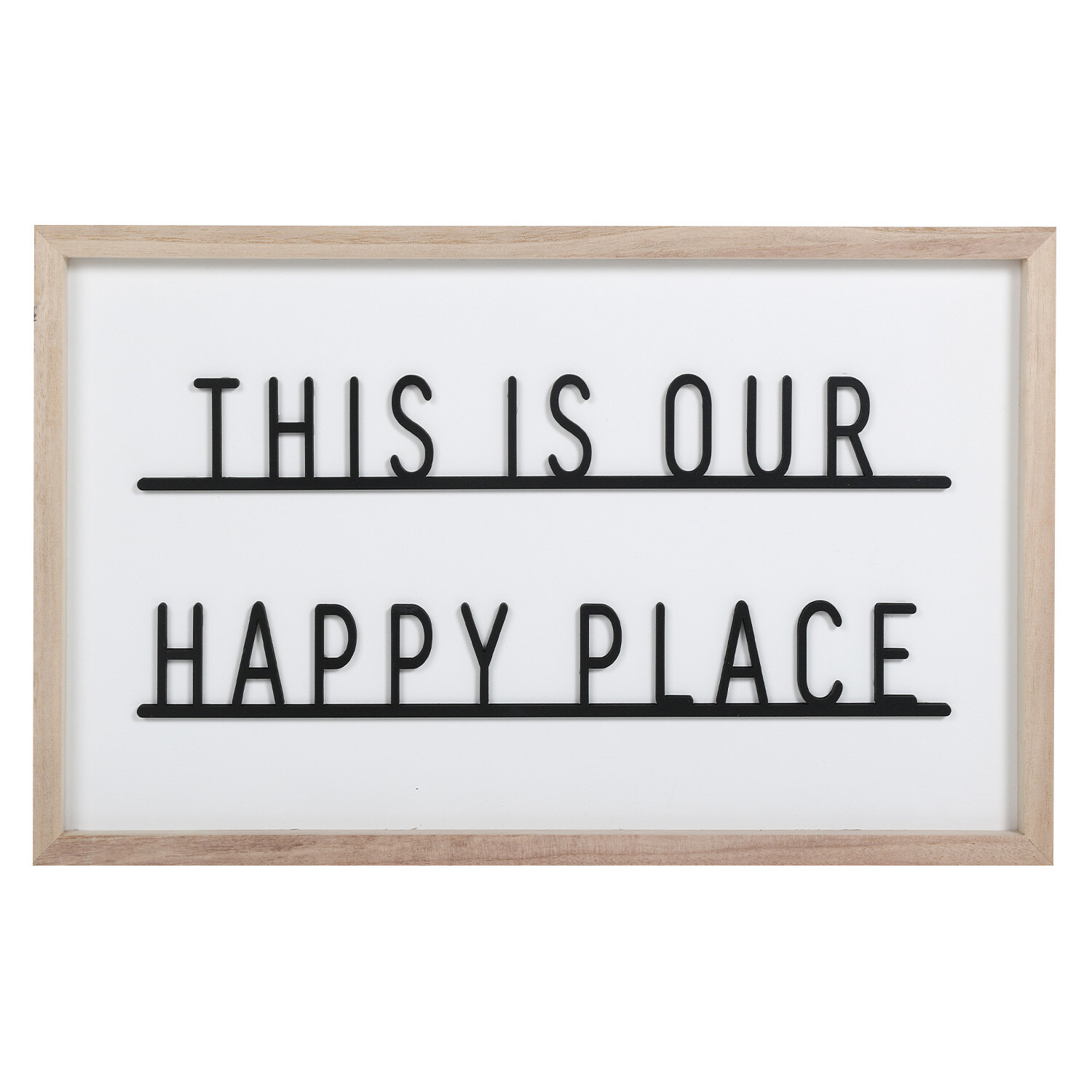 3D Our Happy Place Framed Plaque - White Image