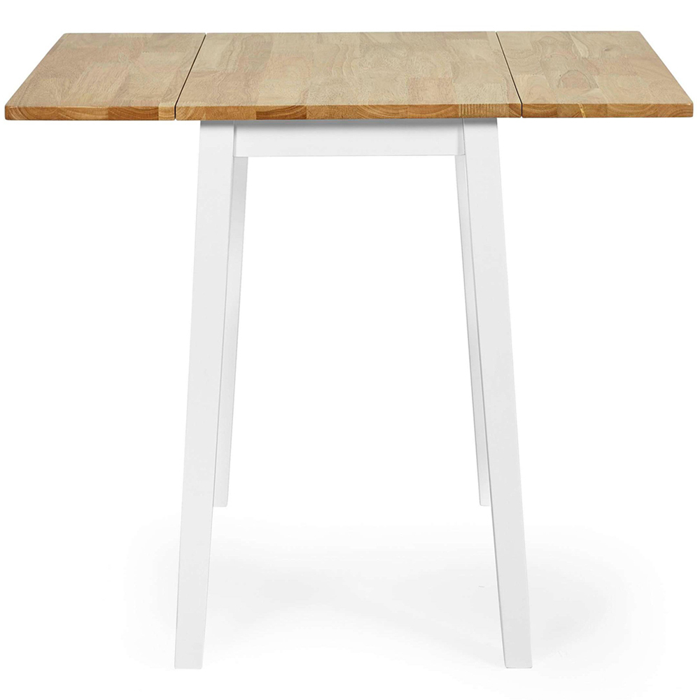 Julian Bowen Linwood 2 Seater 45-90cm White and Oak Drop Leaf Extendable Dining Table Image 3