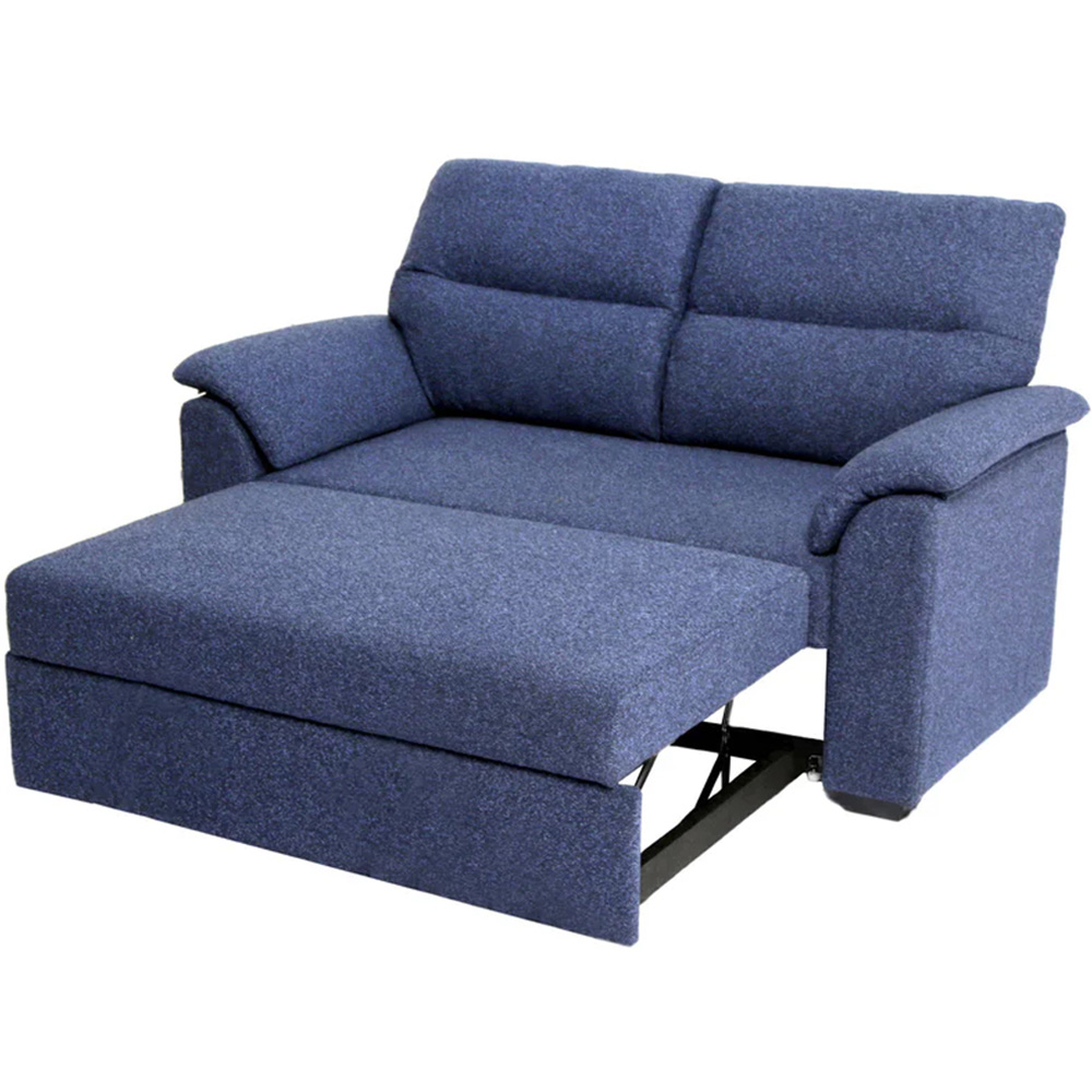 HGD Tivoli 2 Seater Blue Woven Boucle Pull-Out Sofa Bed Image 3