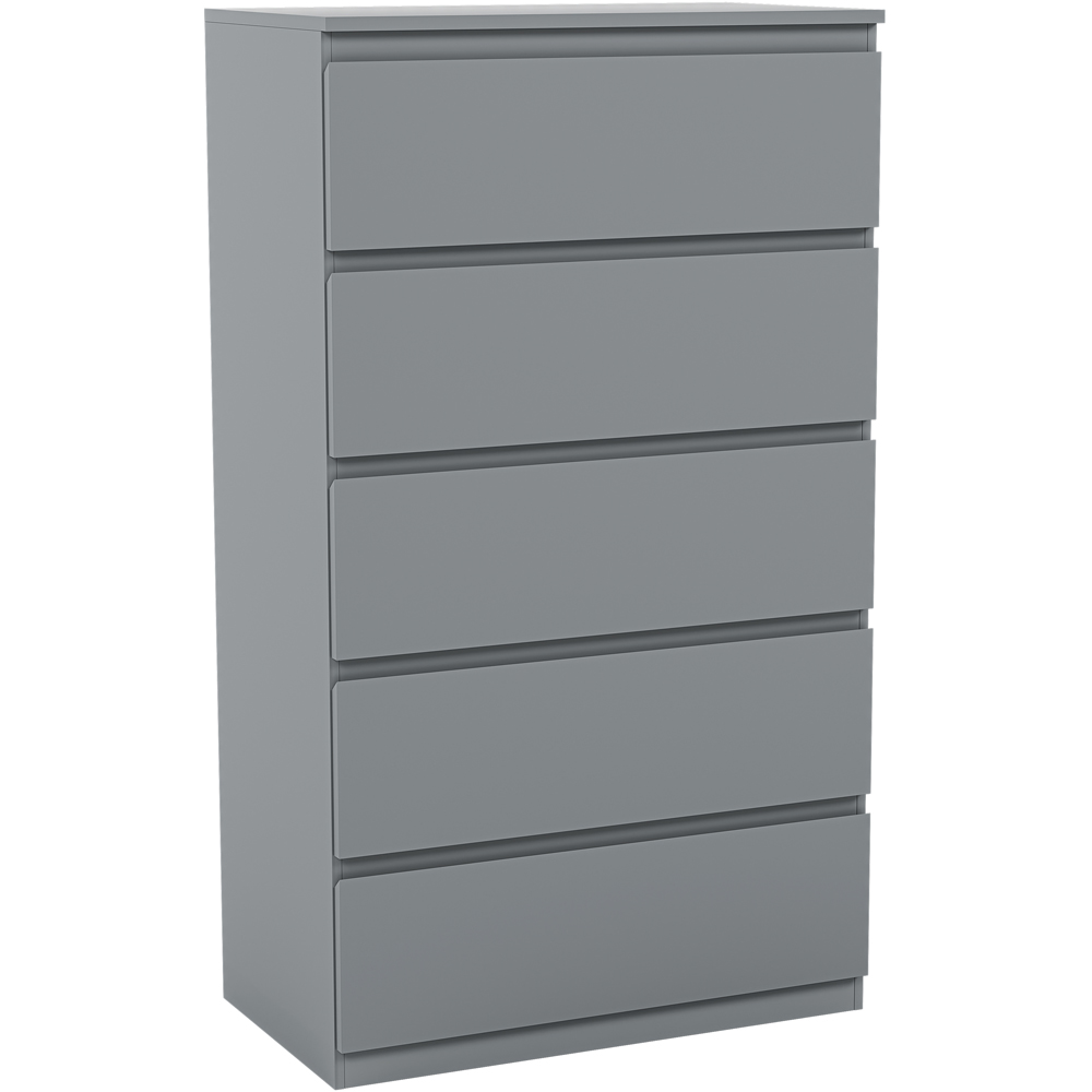 VIDA DESIGNS Denver 5 Drawer Grey Chest of Drawers Image 2