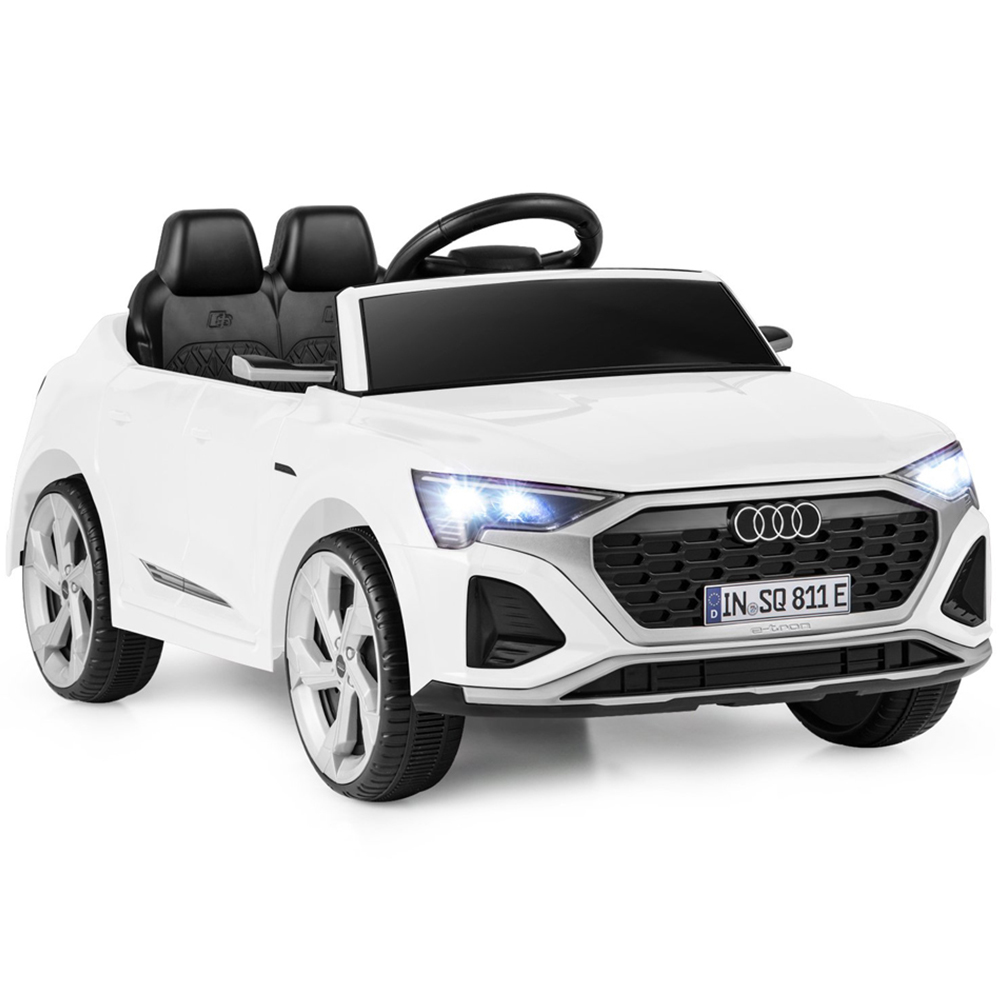 Costway Kids White Licensed Audi SQ8 Ride On Car with Remote Control and 4 Wheels Suspension 12V Image 2