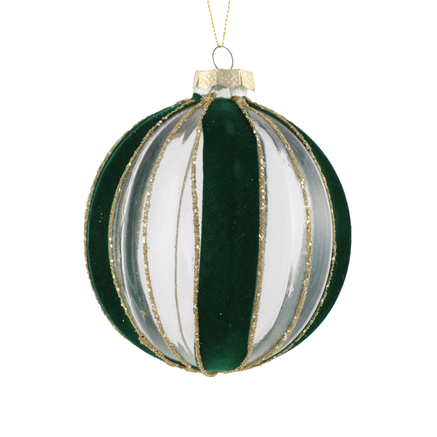 Striped Flocked Bauble Image 1