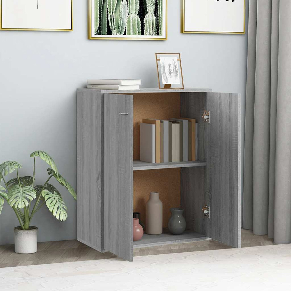 vidaXL 2 Door Grey Sonoma Wooden Sideboard Image 7