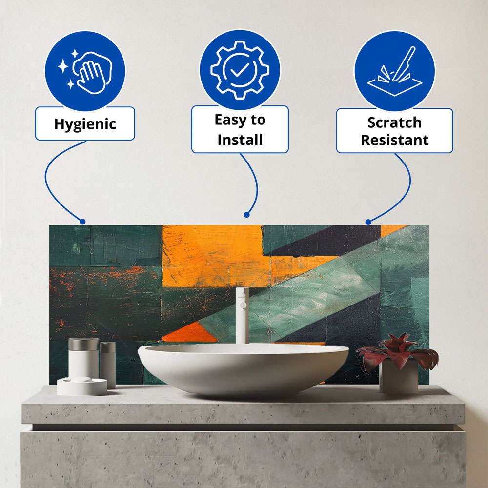 Warren Reed Designer Dynamic Angles Bathroom Splashback 25 x 60cm Image 3