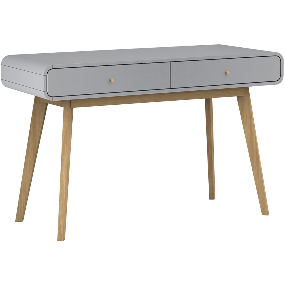 Loft24 Cassie 2 Drawer Grey Writing Desk Image 2