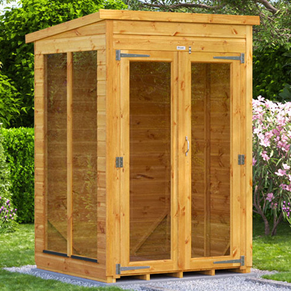 Power Sheds 4 x 4ft Double Door Pent Traditional Summerhouse Image 2