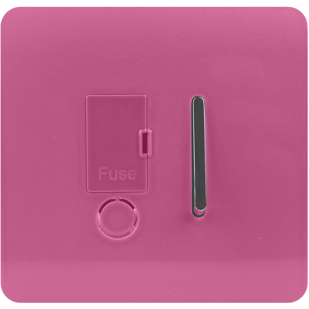 Trendi Switch 13amp Candy Pink Fused Spur with Flex Outlet Image 1