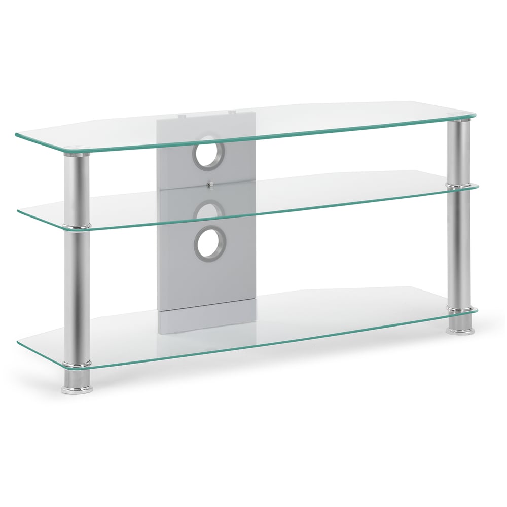 MMT Furniture Designs 2 Shelf Clear Glass Corner TV Unit Image 2