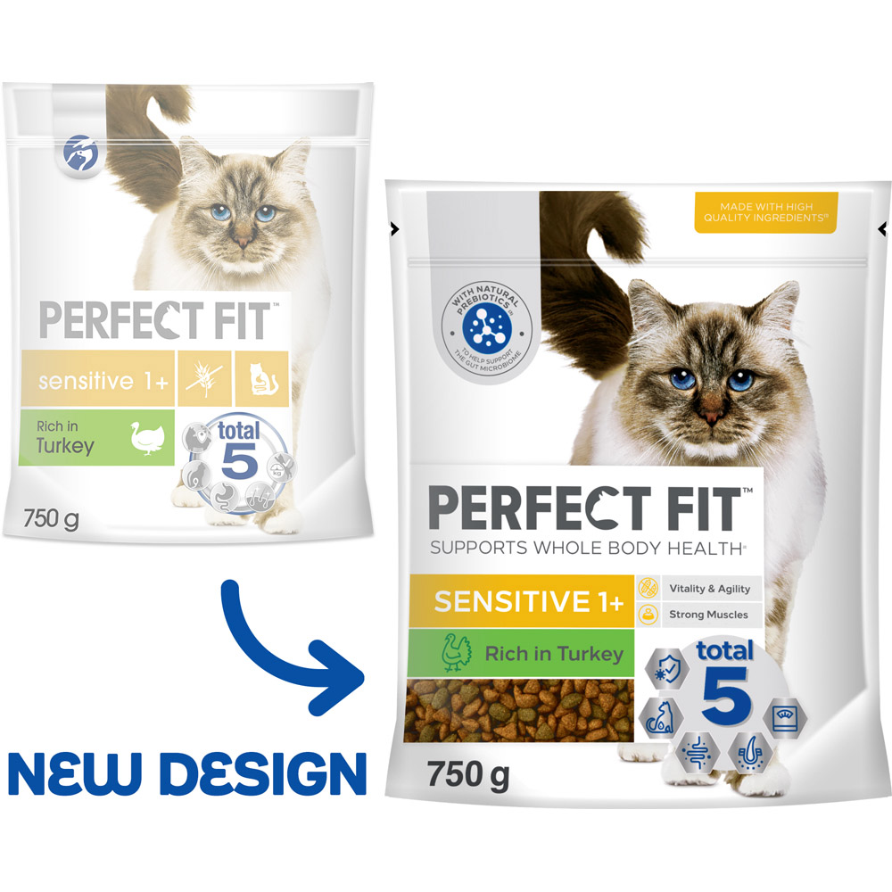 Perfect Fit Advanced Nutrition Turkey Sensitive Adult Dry Cat Food 750g Image 6