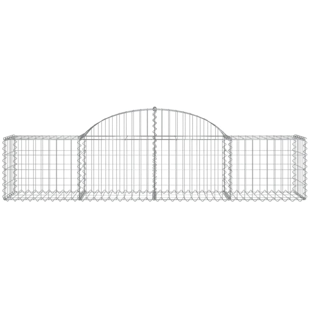 vidaXL Silver Galvanised Iron Arched Gabion Basket 200 x 50 x 40/60cm 30 Pack Image 4