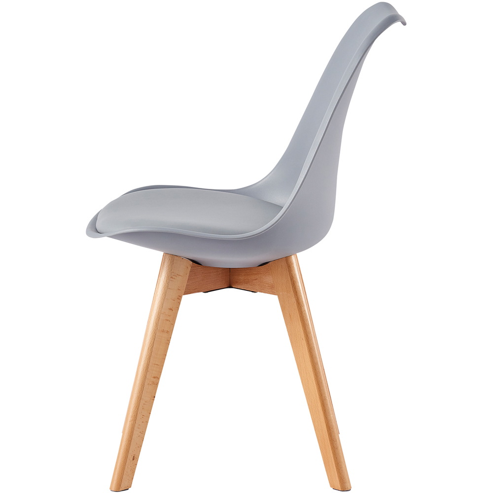 Eva Set of 6 Grey Padded Dining Chairs Image 4