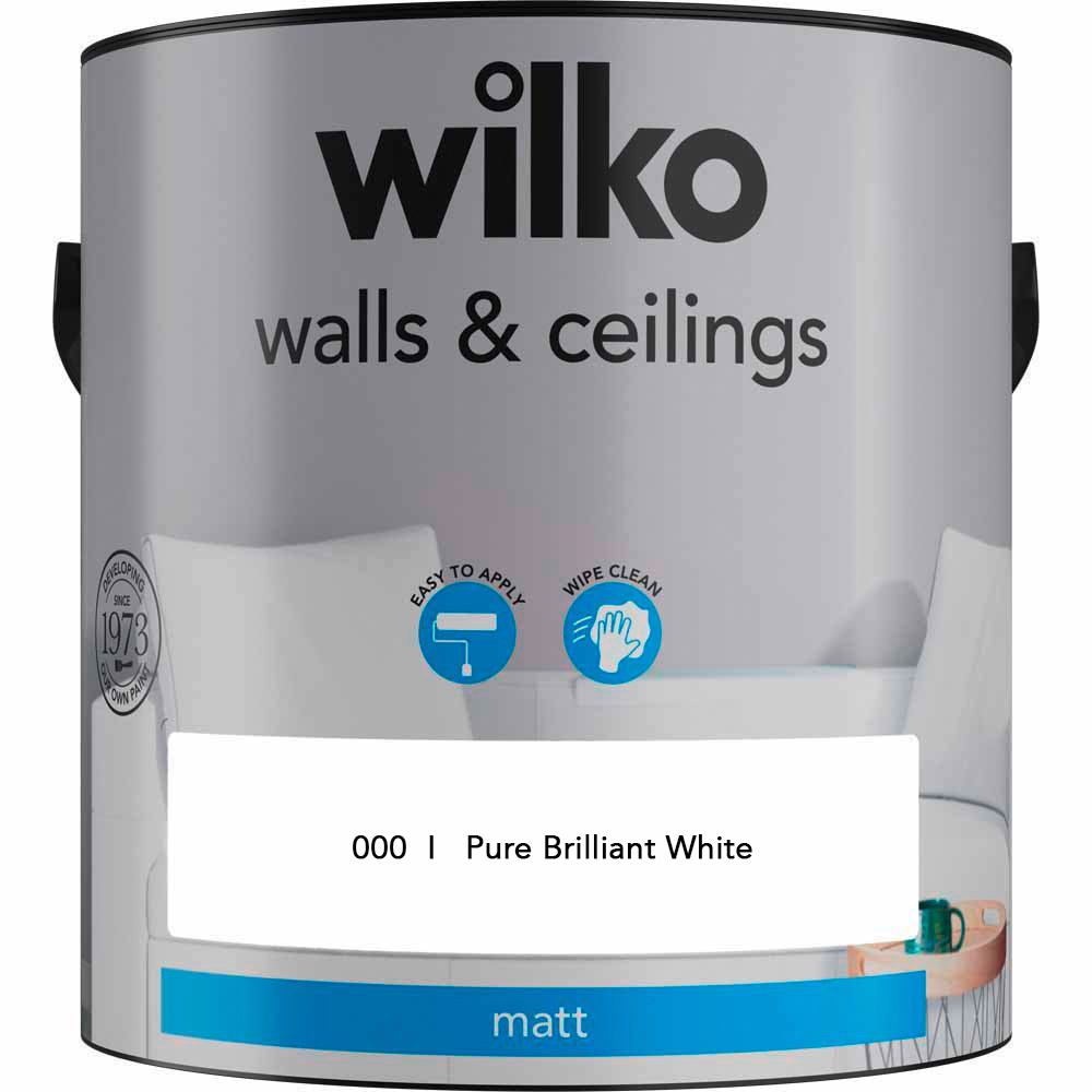 Wilko 4 Rooms Magnolia Crushed Almond Grey Skies and Pure Brilliant White Paint Bundle Image 3