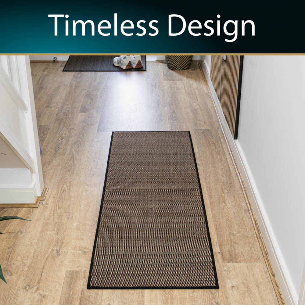 JVL Antarra Black and Brown Rubber Backed Door Runner 50 x 150cm Image 8