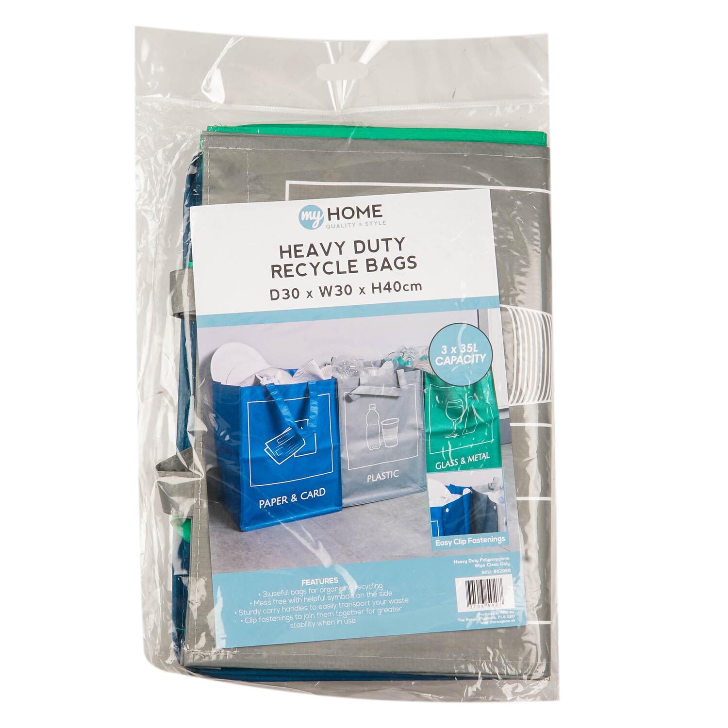 Set of Three My Home Heavy Duty Recycle Bags Image 1