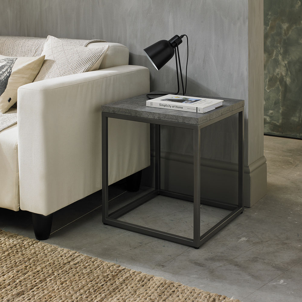 Bentley Designs Renzo Zinc and Dark Grey Side Table Image 5