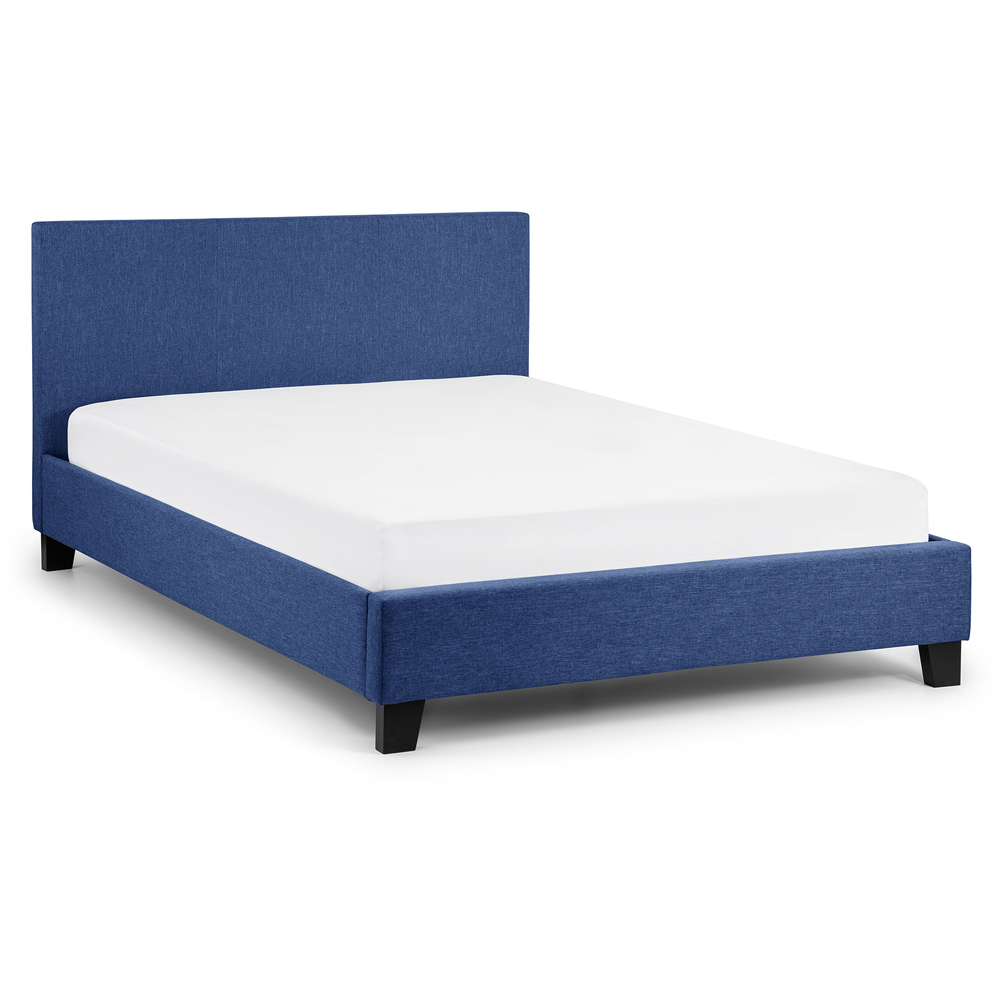 Julian Bowen Rialto Double Dark Blue Linen Bed Image 3