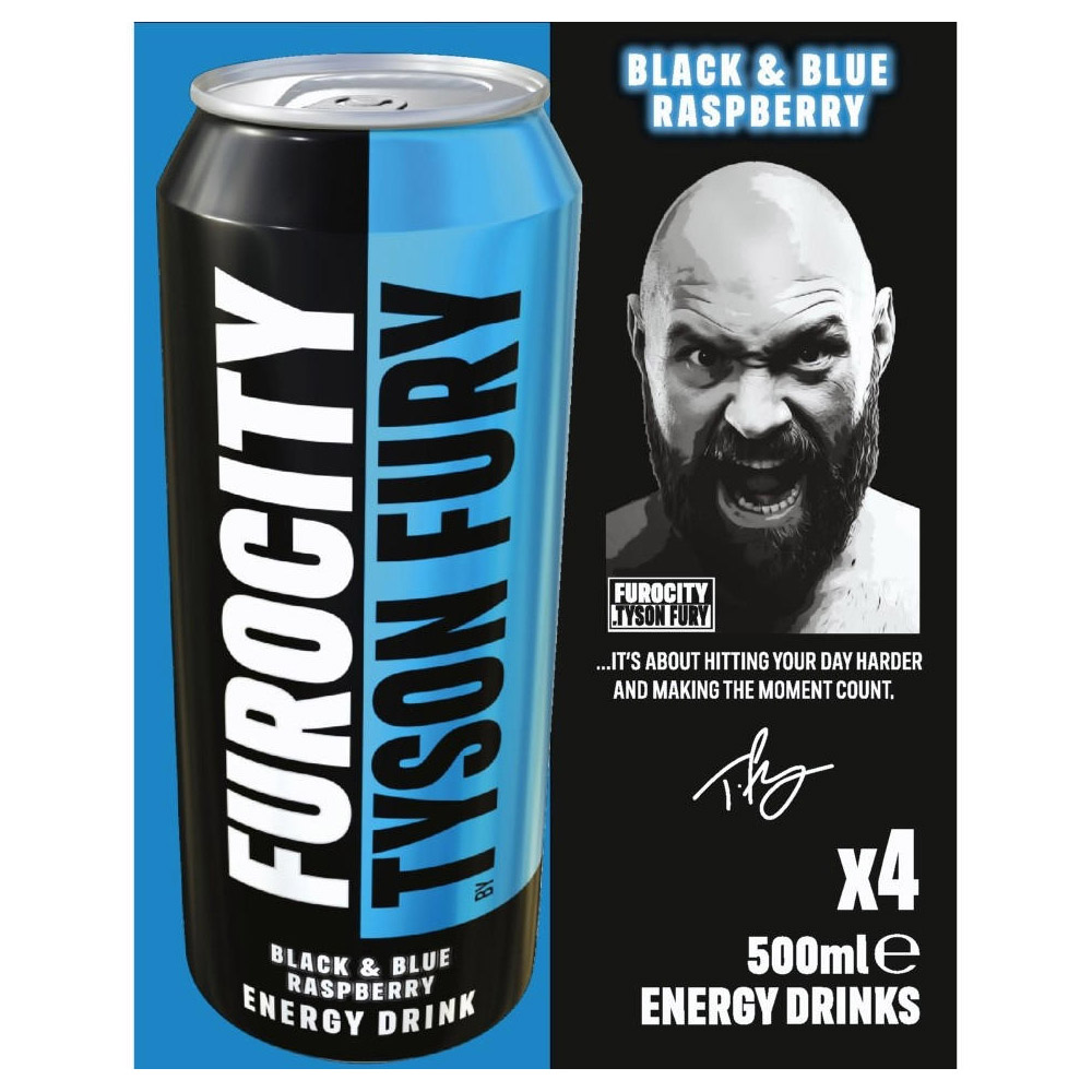 Furocity Black and Blue Raspberry Energy Drink 4 x 500ml Image