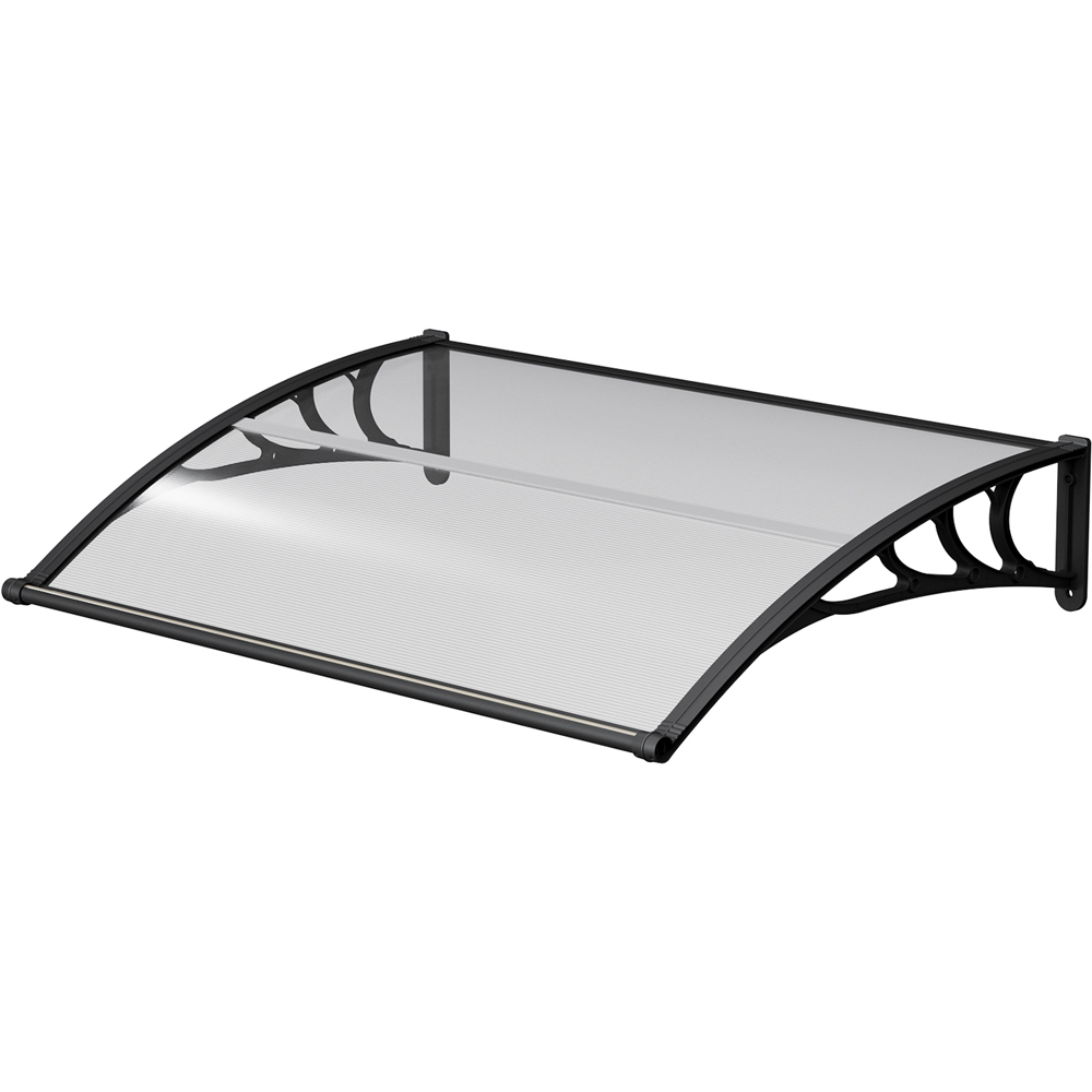 Living and Home Dark Grey Arched Door and Window Awning with Water Channel 1.5 x 1m Image 2