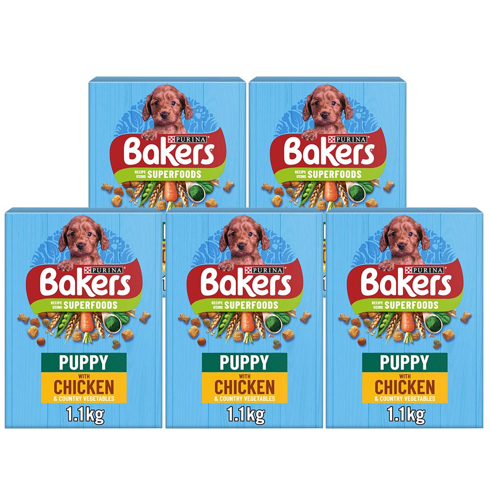 Purina Bakers Chicken and Veg Puppy Dry Dog Food Case of 5 x 1.1kg Image 1