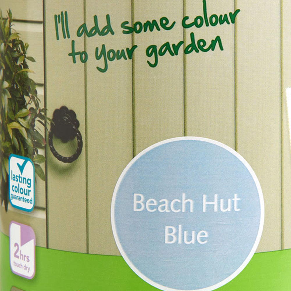 Wilko Garden Colour Beach Hut Blue Wood Paint 2.5L Image 3